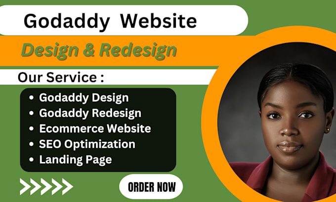 Gig Preview - Godaddy website design godaddy website redesign godaddy website redesign godaddy