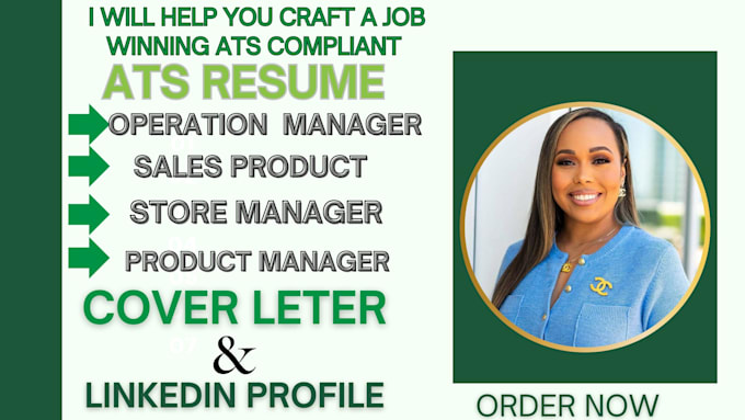 Gig Preview - Craft project manager resume, sales manager, product owner, store manager