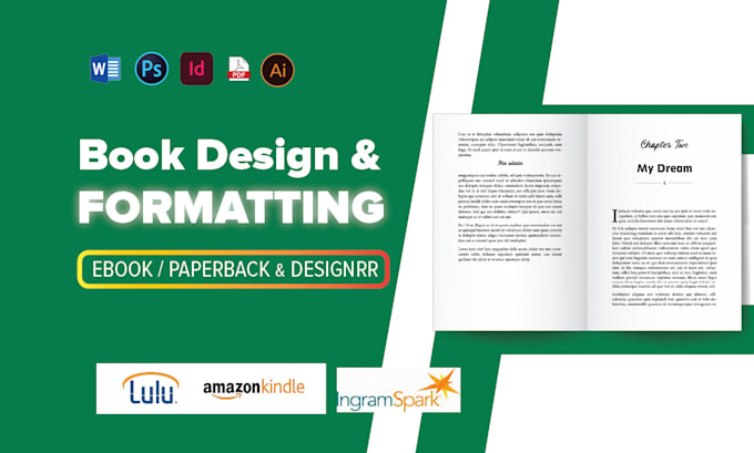 Gig Preview - Book formatting manuscript, design ebook designrr indesign canva templates