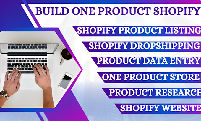 Gig Preview - Build one product shopify store, shopify dropshipping store, shopify website