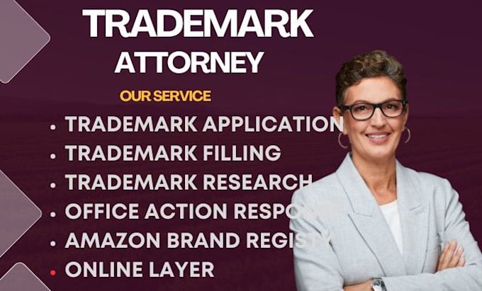 Gig Preview - Be your trademark registration attorney at uspto in the USA, UK,canada