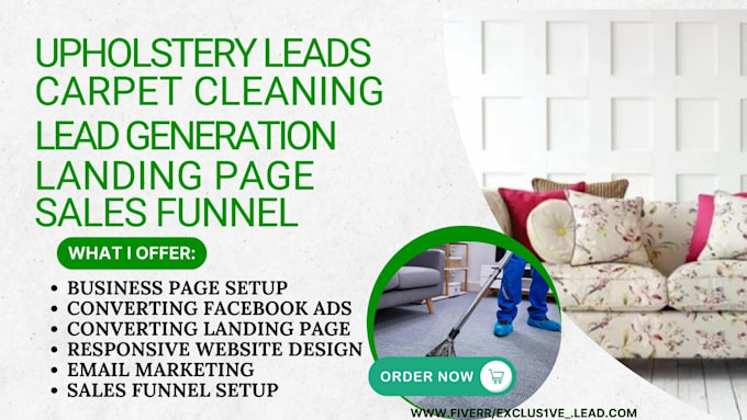 Gig Preview - Generate quality upholstery and carpet cleaning leads house cleaning leads