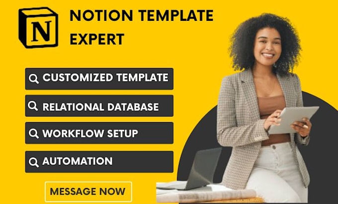 Gig Preview - Design notion template builder notion workspace notion website stan store adhdva