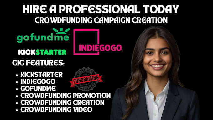 Gig Preview - Do crowdfunding campaign creation for your kickstarter indiegogo gofundme