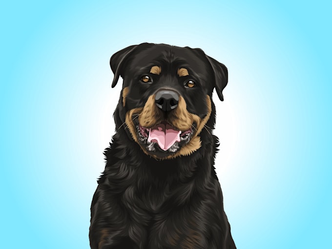 Gig Preview - Draw your cat, dog, or any pet into cartoon vector portrait