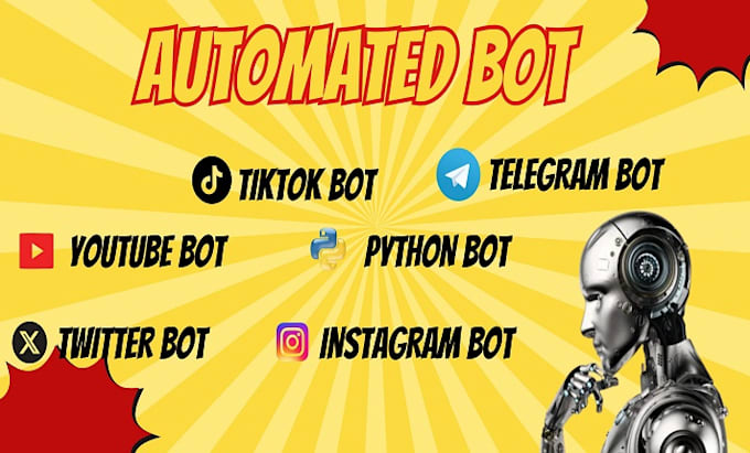 Gig Preview - Do automated tiktok bot, instagram, telegram, python bot, youtube bot, chatbot