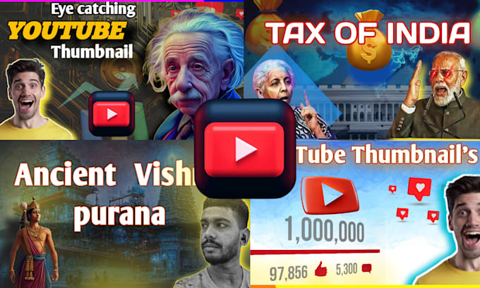 Gig Preview - Design attractive different youtube tumbnail in just 1 hour