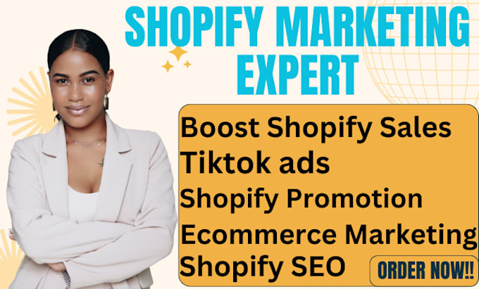 Bestseller - do shopify store marketing seo website tiktok ads boost shopify sales promotion