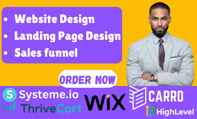 Gig Preview - Carrd website landing page gohighlevel sales funnel thrivecart systeme io wix