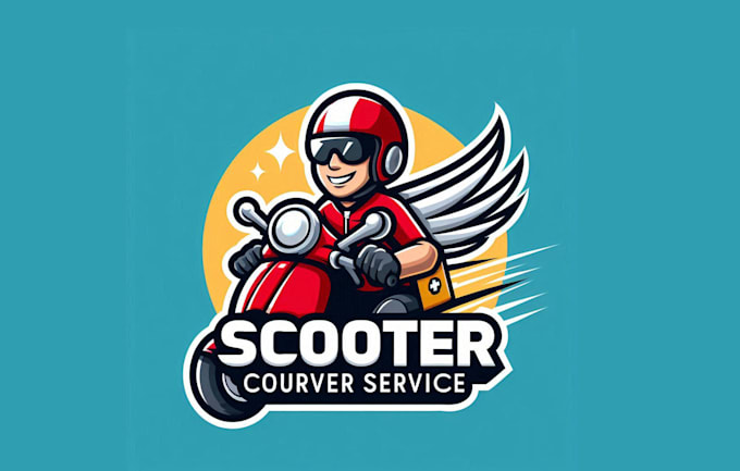 Gig Preview - Make a high quality scooter courier service mascot logo with new concept