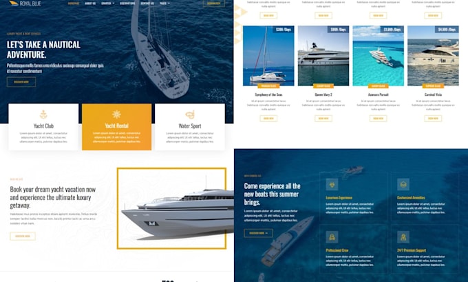 Gig Preview - Design yacht website boat rental yacht booking pontoon website jet ski website