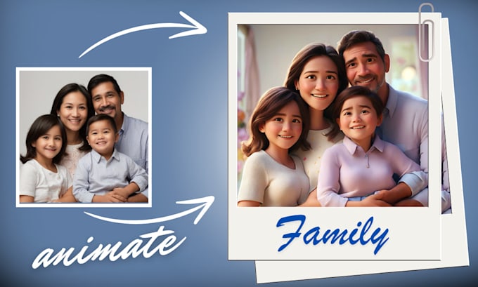 Gig Preview - Make family, couple and pet cartoon from photo