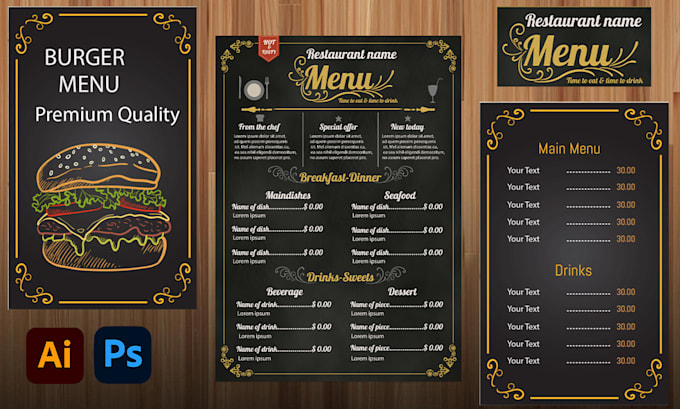 Gig Preview - Design restaurant menu, bar cafe menu and food truck menu