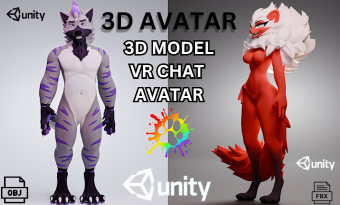 Gig Preview - Do vrchat avatar 3d model rex, furry avatar character avali pfp animaze vtuber