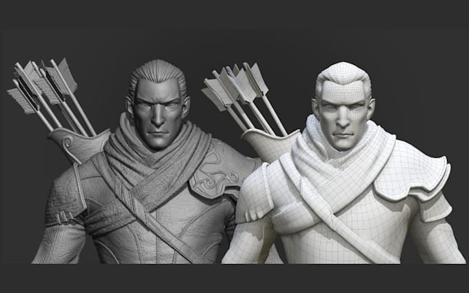 Gig Preview - Do 3d character retopology, 3d rendering and sculpt 3d model for 3d printing stl