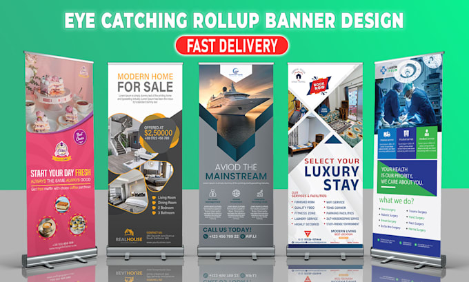 Gig Preview - Create roll up banner, pull up, retractable banner design