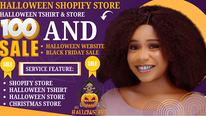 Gig Preview - Halloween store halloween shopify store black friday halloween tshirt