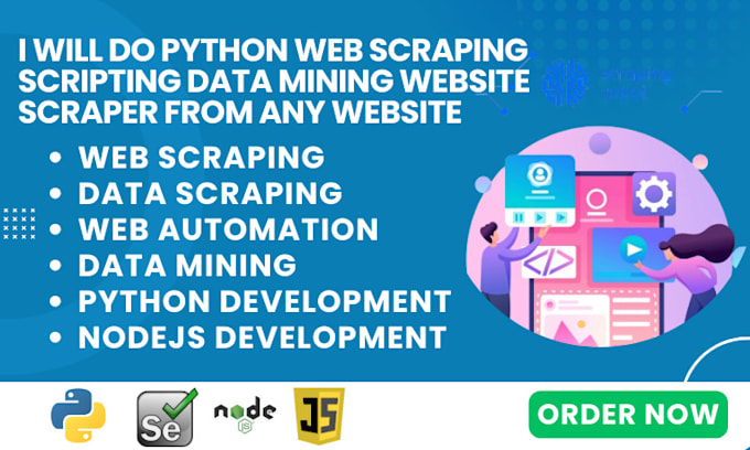 Gig Preview - Do python web scraping scripting data mining website scraper from any website