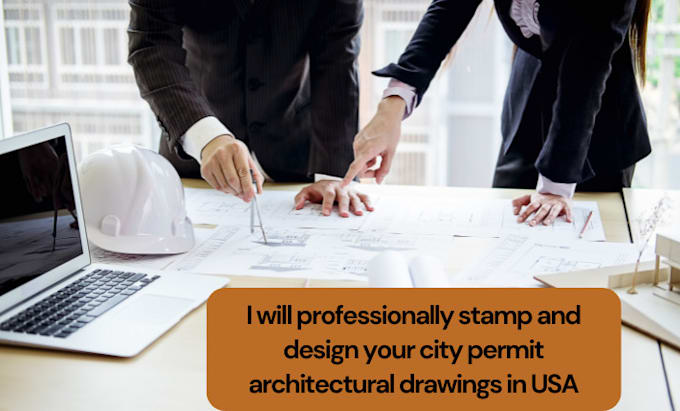 Gig Preview - Professionally stamp and design your city permit architectural drawings in USA