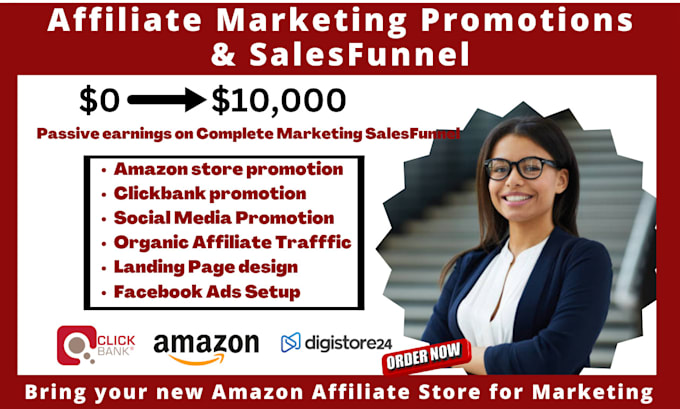 Gig Preview - Build high converting clickbank affiliate marketing sales funnel link promotion