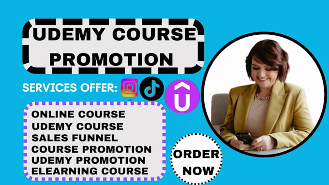 Gig Preview - Do udemy course promotion elearning course sales funnel udemy course thinkific