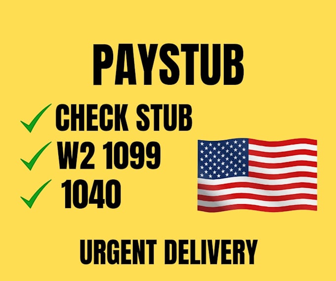 Bestseller - do paystub, check stubs, tax return, form w2, 1099 and 1040