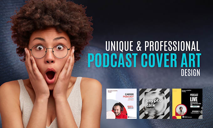 Gig Preview - Design engaging podcast cover art of type modern minimalist detailed and premium