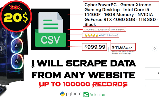 Bestseller - scrape website data into CSV or txt format with accuracy