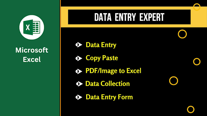 Gig Preview - Do excel data entry, copy paste, PDF or image to excel, and data collection