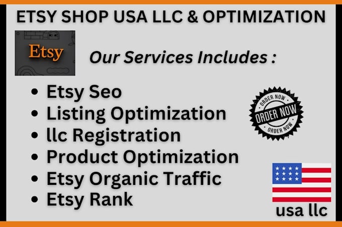 Gig Preview - Do USA etsy shop llc registration listing optimization seo shop setup management