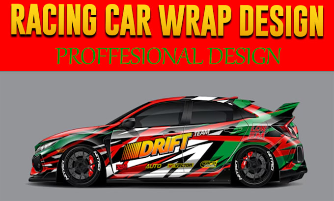 Gig Preview - Do racing car wrap, sports car wrap and rally wrap design