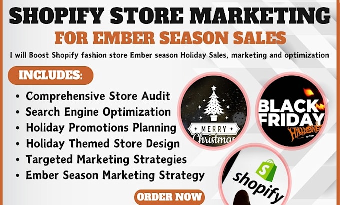 Gig Preview - Boost shopify fashion store ember season holiday sales, marketing optimization