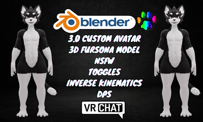 Gig Preview - Do 3d vrchat avatar furry avatar fursona vrc avatar vr character vtuber model