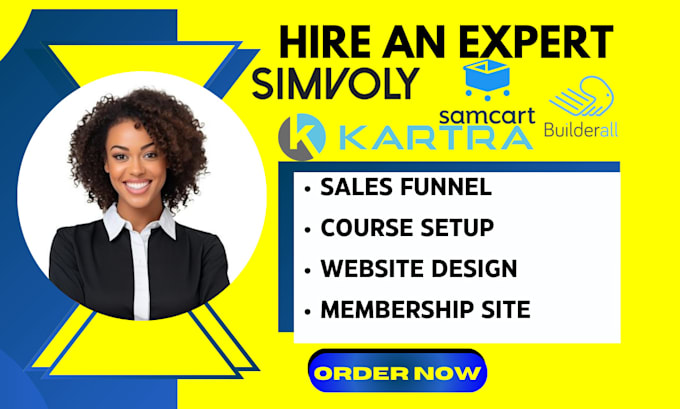 Gig Preview - Website design, salesfunnel in thrivecart, samcart, simvoly, clickfunnel, kartra