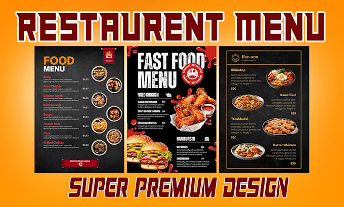 Gig Preview - Do restaurant menu and food menu design in 10 hours