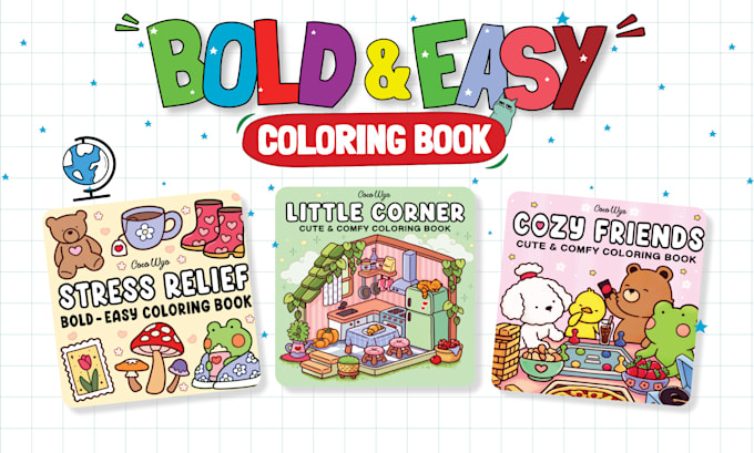 Gig Preview - Create a bold and easy kids coloring book for amazon KDP