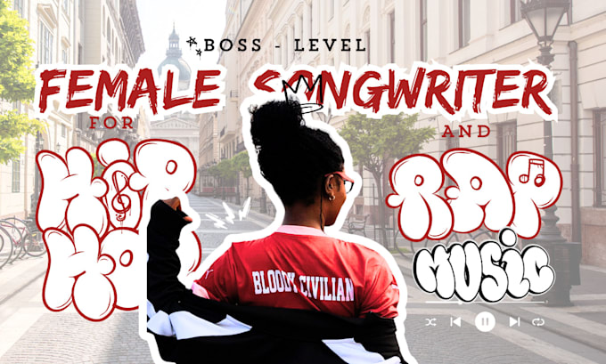 Gig Preview - Be your female rapper, songwriter, ghostwriter rap, for trap, rap, hip hop songs