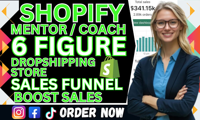 Gig Preview - Be your shopify mentor, virtual assistant shopify marketing to boost store sales