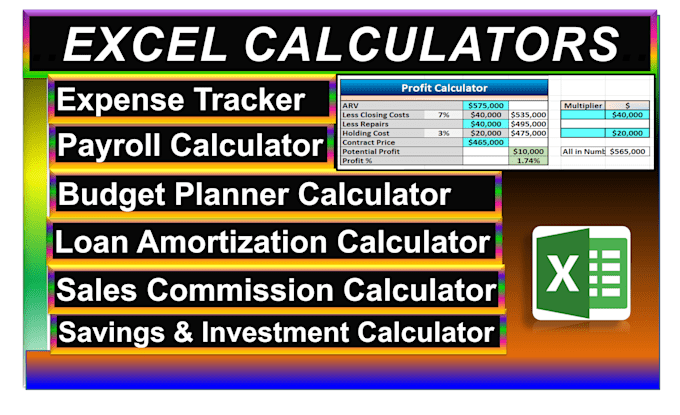 Gig Preview - Create excel spreadsheet, budget planner mortgage calculator