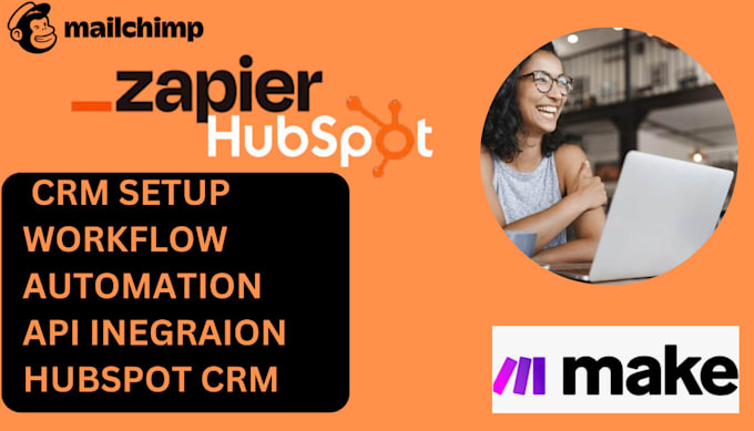 Gig Preview - Set up automation workflow on hubspot crm, zapier integromat make com