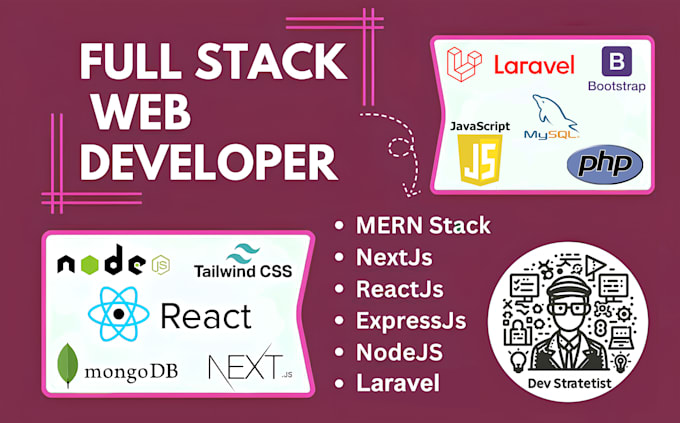 Gig Preview - Develop backend api, full stack app with node, express, nest js, laravel, mern