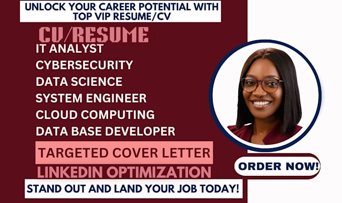 Gig Preview - Do professional IT resume, software engineer, cybersecurity and data science cv