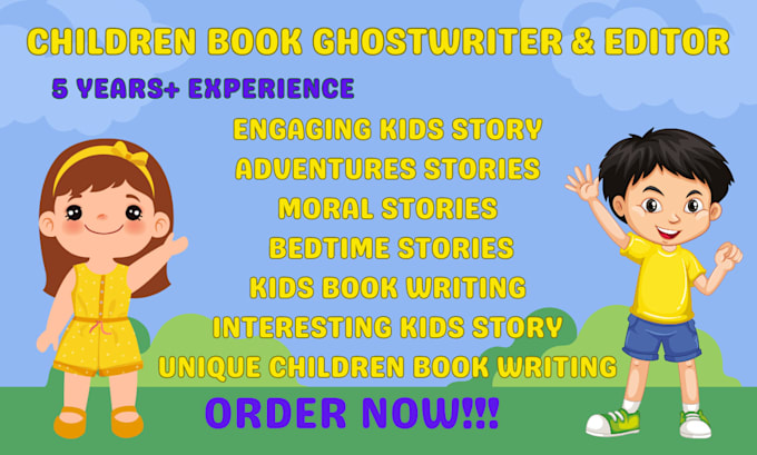 Gig Preview - Be your children book ghostwriter children story book writer kids book writing