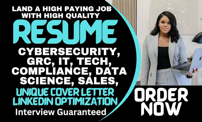 Gig Preview - Write cybersecurity, IT, tech, compliance, sales, grc, risk, data analyst resume