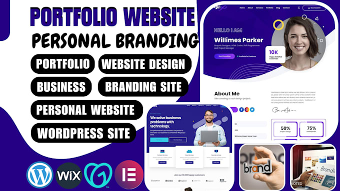 Gig Preview - Create portfolio website, wordpress business website, personal branding website