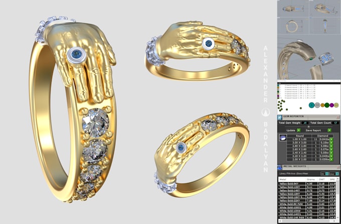 Gig Preview - Design any type of 3d cad jewelry as well as sculpt it