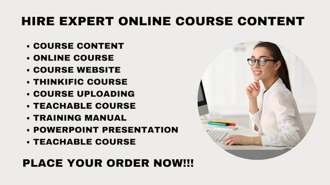 Gig Preview - Create online course content course video creation training manual curriculum