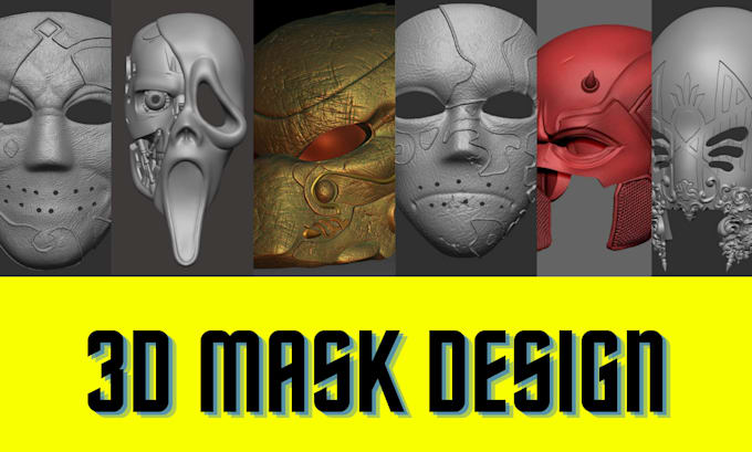 Gig Preview - Sculpt 3d mask, mask cosplay, 3d helmet model, cgi mask for game, printing