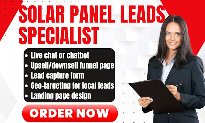 Gig Preview - Generate solar panel leads hvac plumbing clickfunnels sales funnel landing page