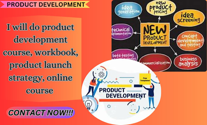 Gig Preview - Do product development course, workbook, product launch strategy, online course